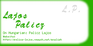 lajos palicz business card